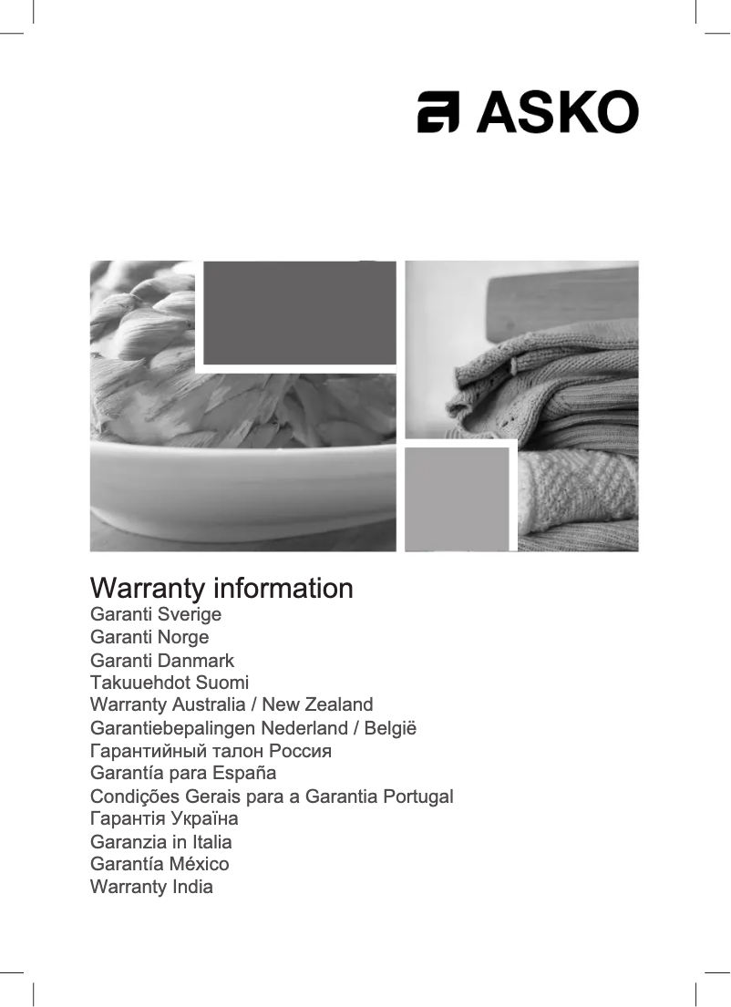 Page 1 de la notice Manuel utilisateur Asko CW 4936 S