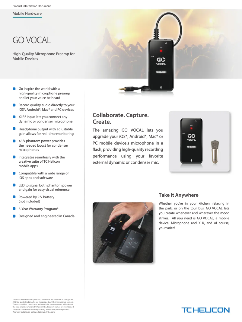 Image de la première page du manuel de l'appareil GO Vocal