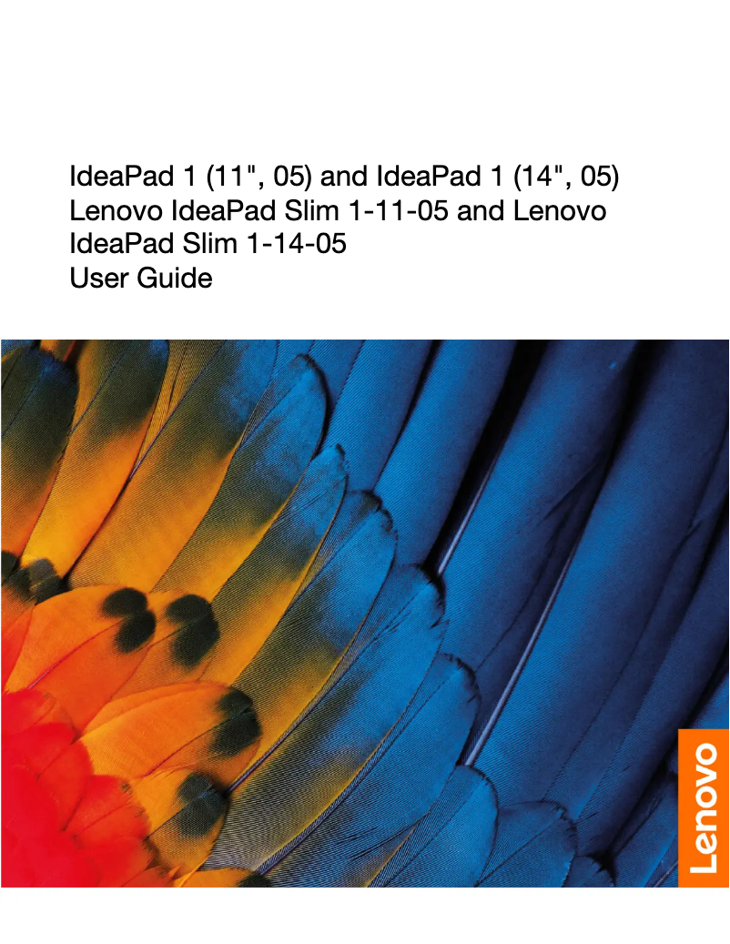 Page n°1 - Manuel utilisateur Lenovo IdeaPad Slim 1-14AST-05