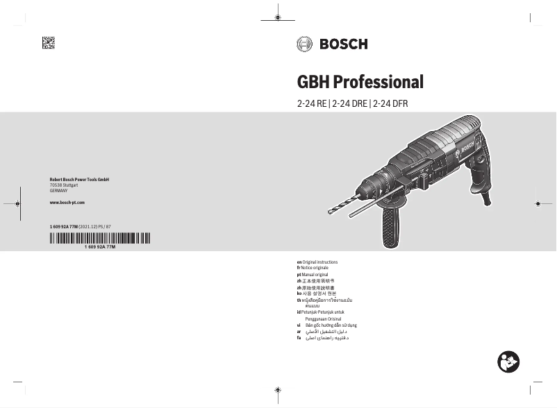 Page n°1 - Manuel utilisateur Bosch GBH 2-24 DFR Professional