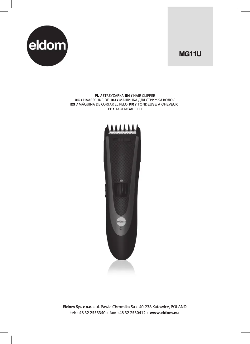 Page 1 de la notice Manuel utilisateur Eldom MG11U
