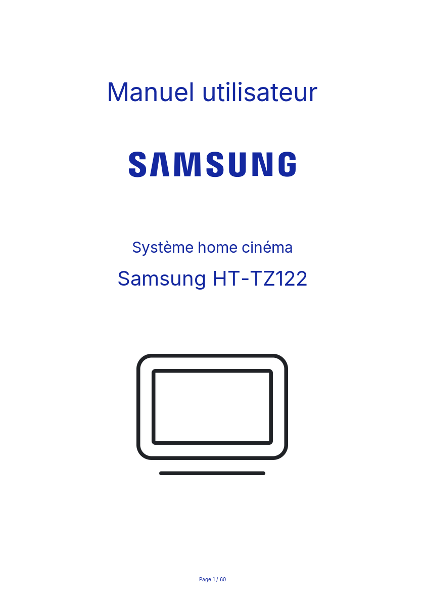 Page n°1 - Manuel utilisateur Samsung HT-TZ122