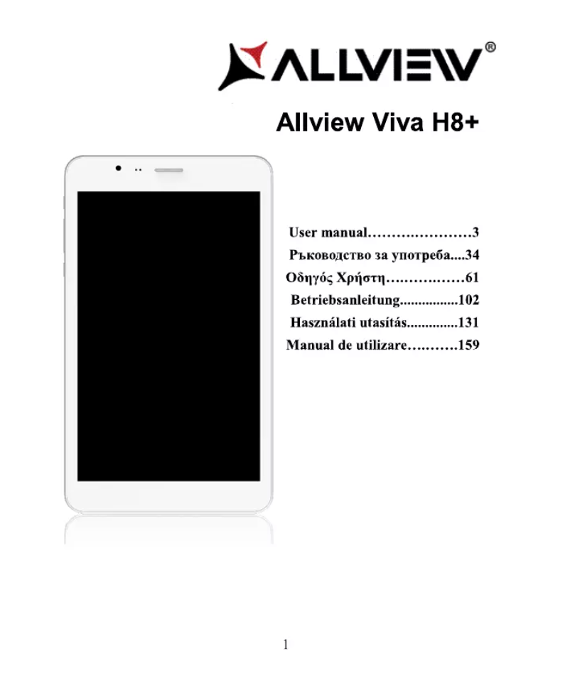 Page 1 de la notice Manuel utilisateur Allview Viva H8+