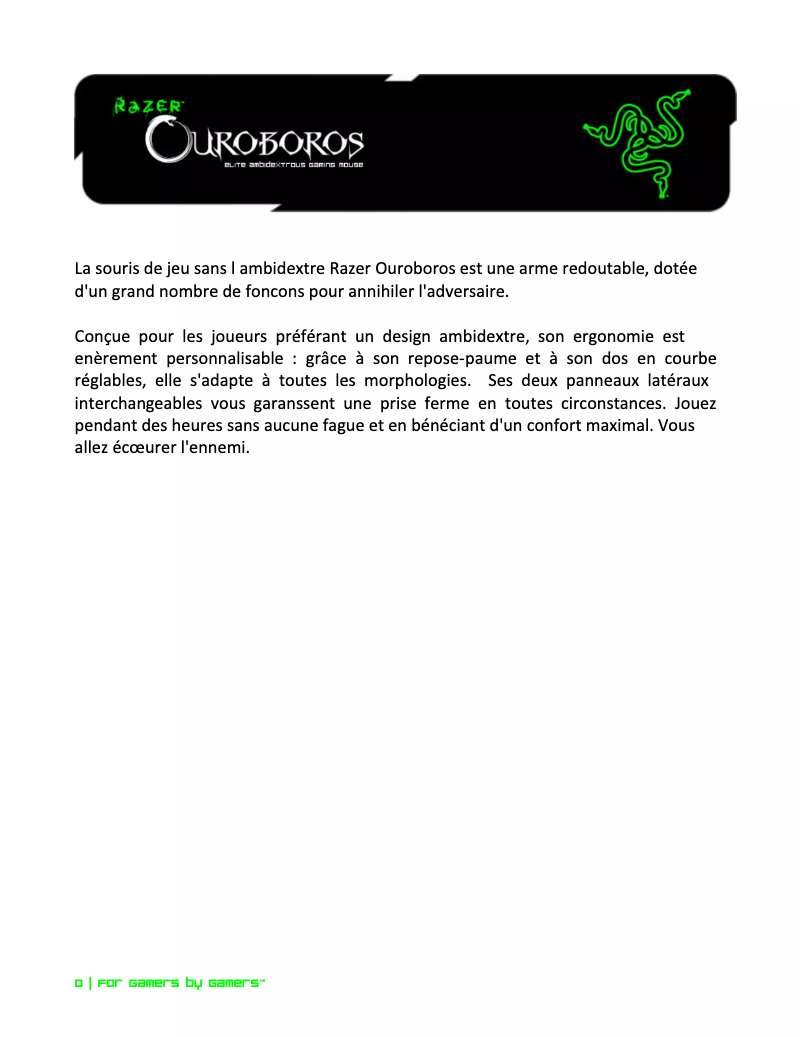 Página 1 del manual Manual de usuario Razer Ouroboros