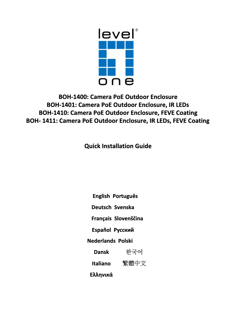 Page n°1 - Manuel utilisateur LevelOne BOH-1411