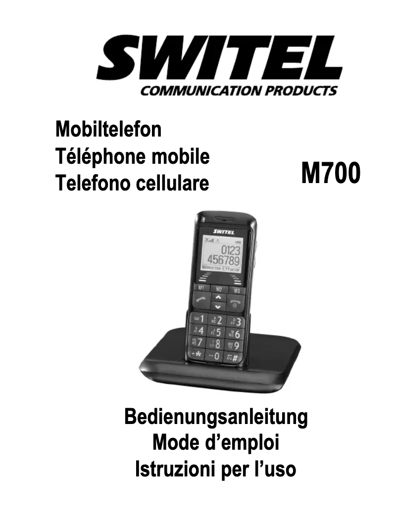 Page n°1 - Manuel utilisateur Switel M700