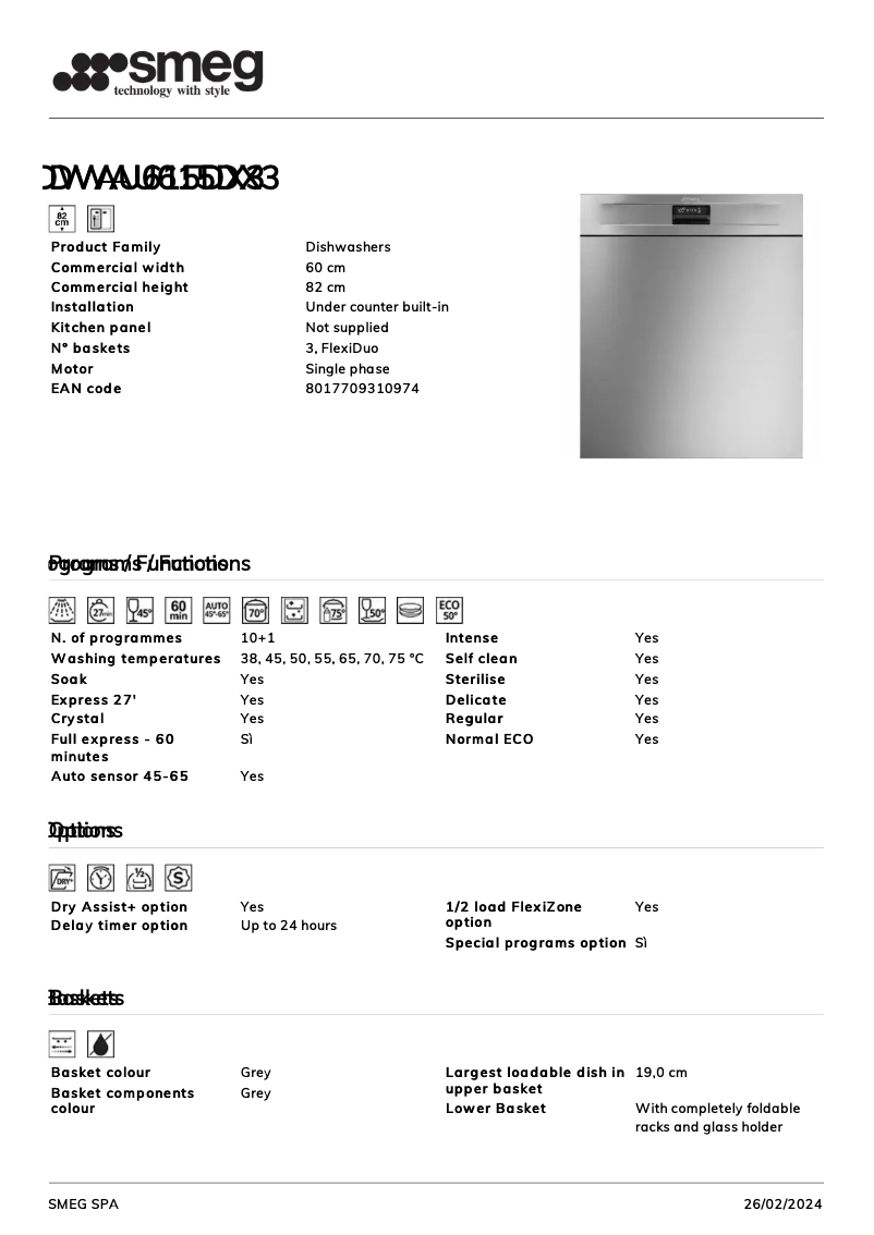 Image de la première page du manuel de l'appareil DWAU615DX3