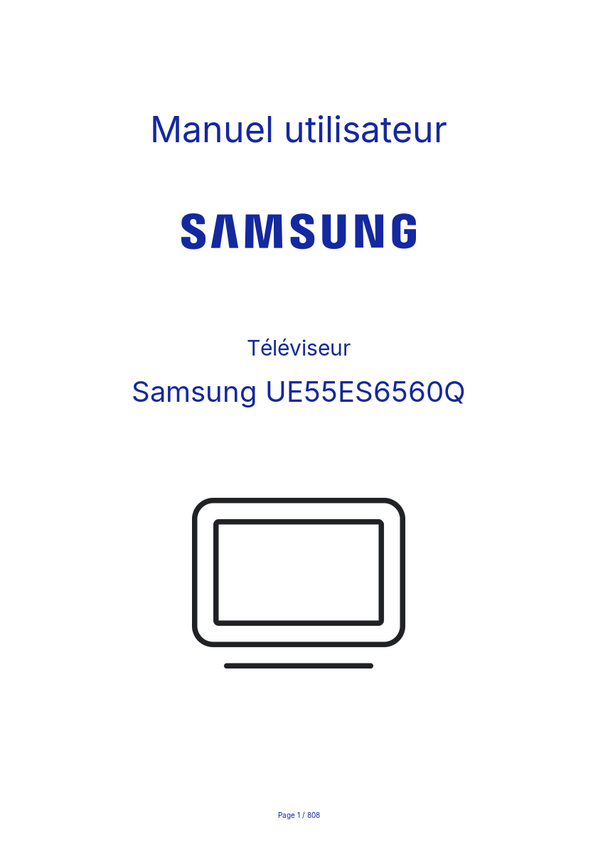 Page n°1 - Manuel utilisateur Samsung UE55ES6560Q