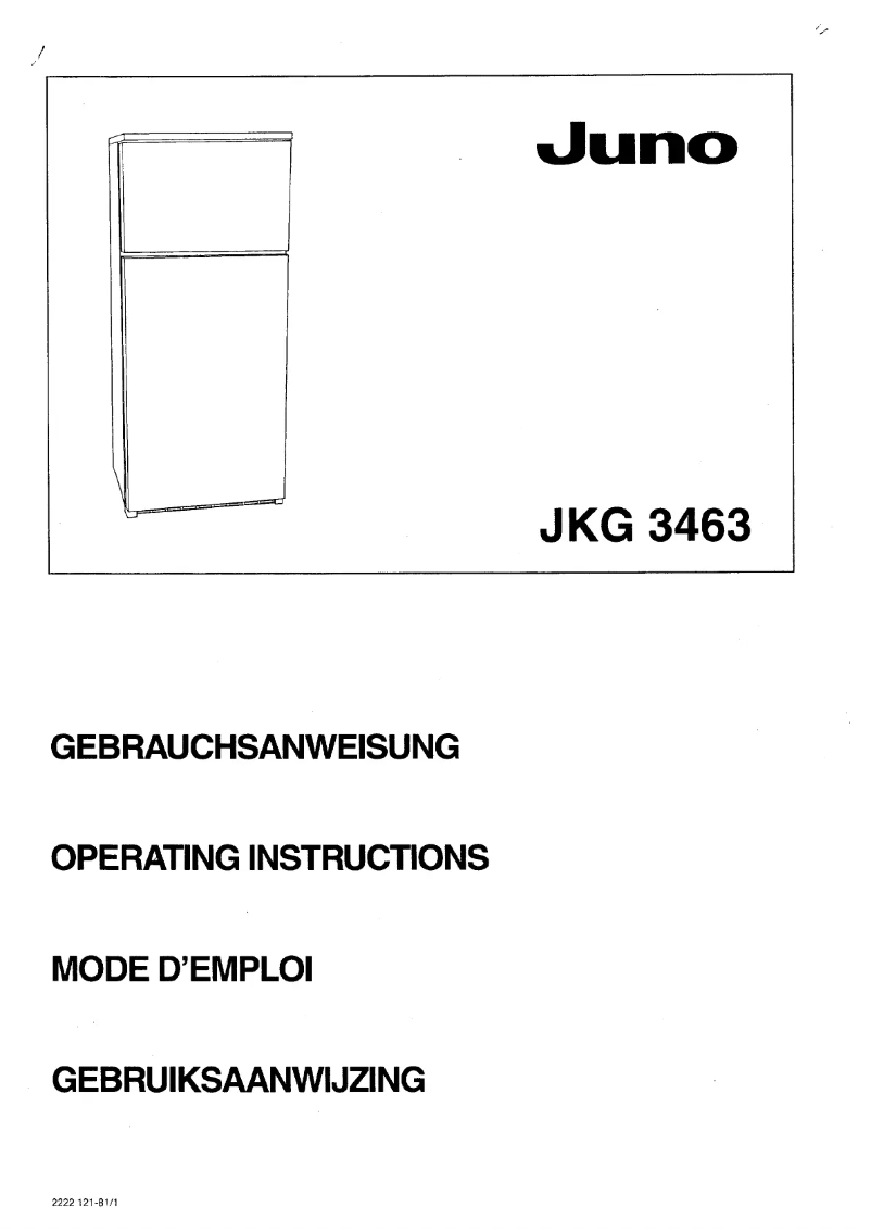 Image de la première page du manuel de l'appareil JKG3463
