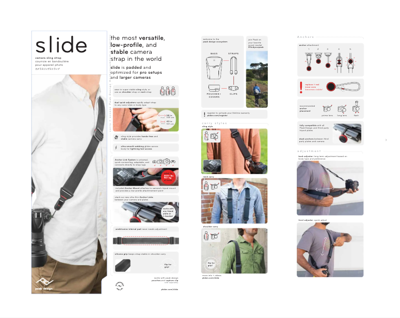 Page 1 de la notice Manuel utilisateur Peak Design Slide