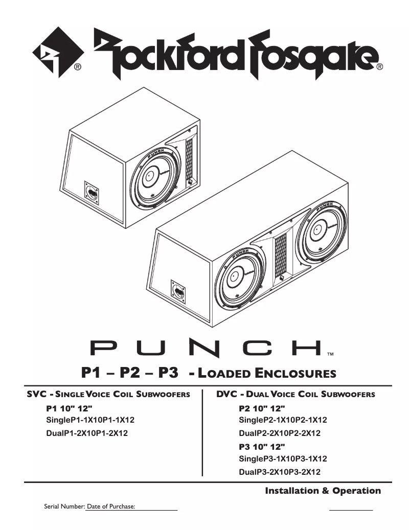 Page 1 de la notice Manuel utilisateur Rockford Fosgate Punch P1-1X12