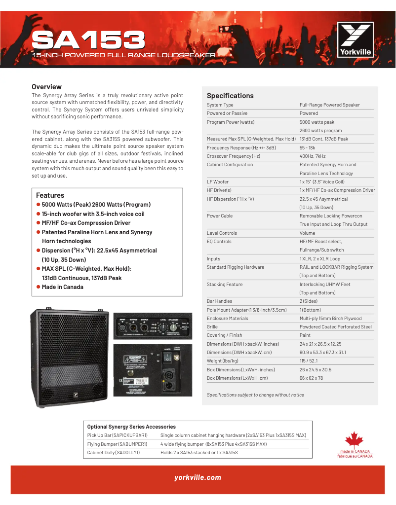 Image de la première page du manuel de l'appareil Synergy SA153