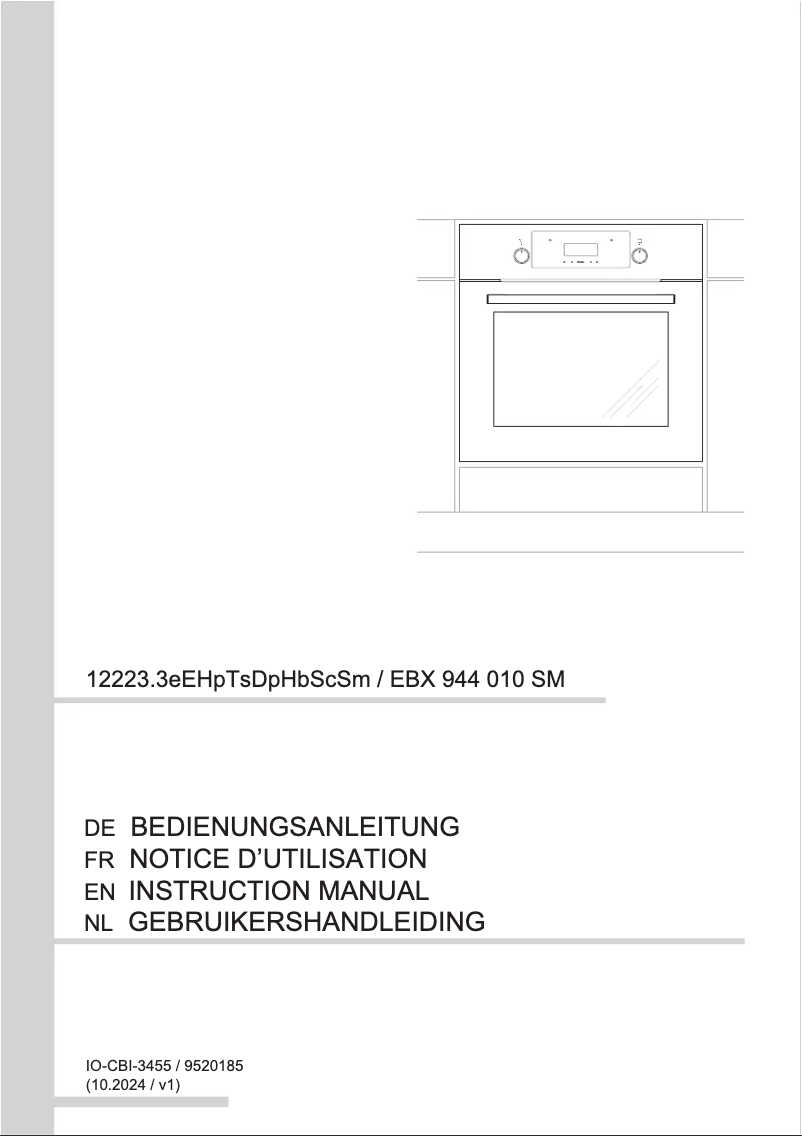 Page n°1 - Manuel utilisateur Amica EBX 944 010 SM