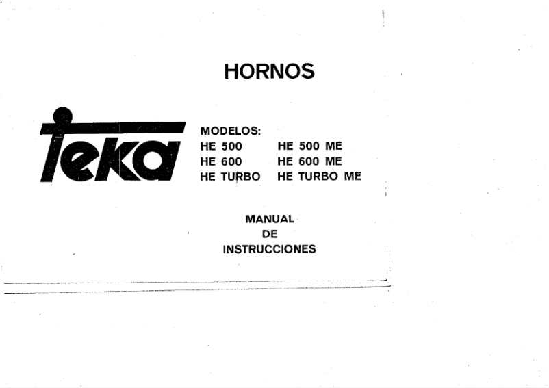 Página 1 del manual Manual de usuario Teka HE Turbo