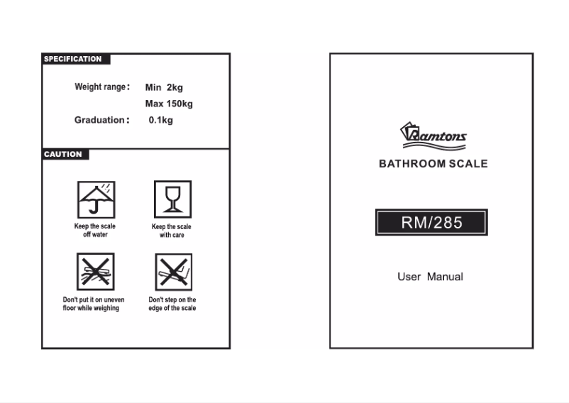 Image de la première page du manuel de l'appareil RM/285