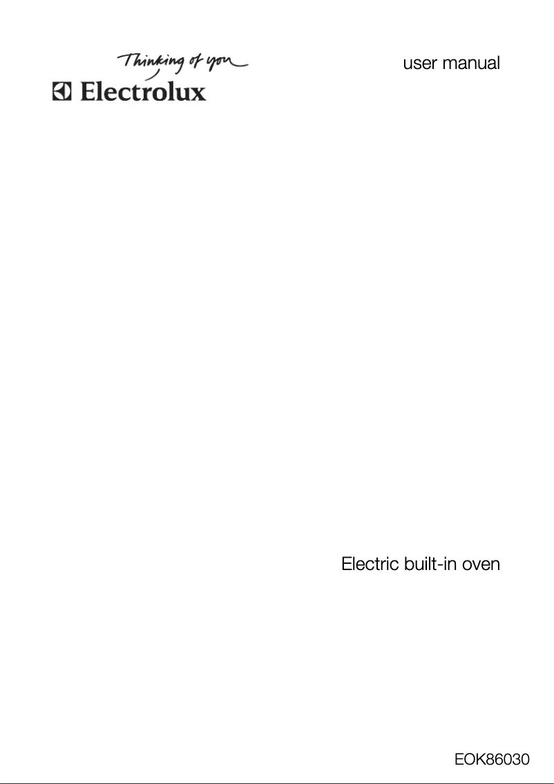 Page 1 de la notice Manuel utilisateur Electrolux EOK86030A