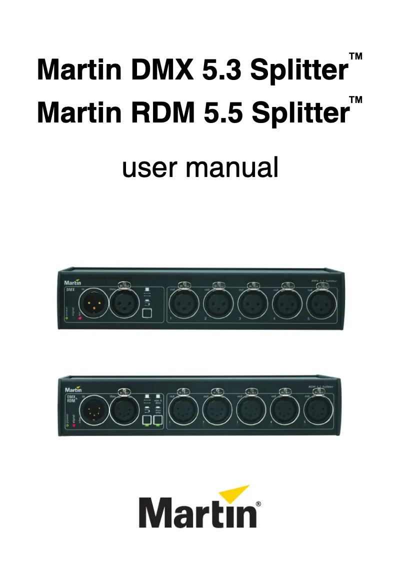 Page n°1 - Manuel utilisateur Martin DMX 5.3 Splitter