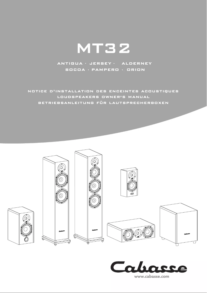 Page 1 de la notice Manuel utilisateur Cabasse Jersey MT32