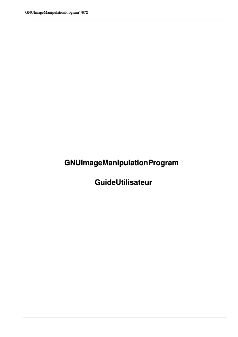 Page n°1 - Manuel utilisateur Gimp 2.4