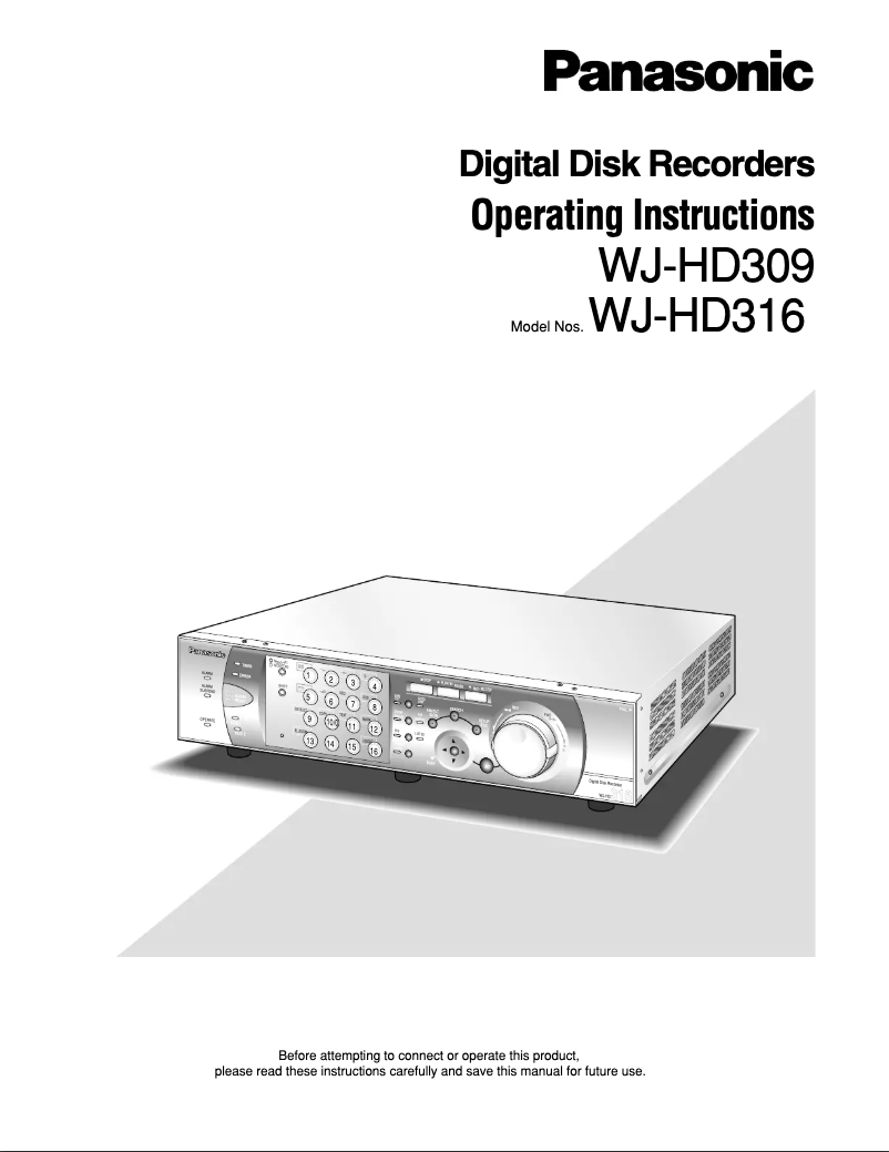 Image de la première page du manuel de l'appareil WJ-HD316