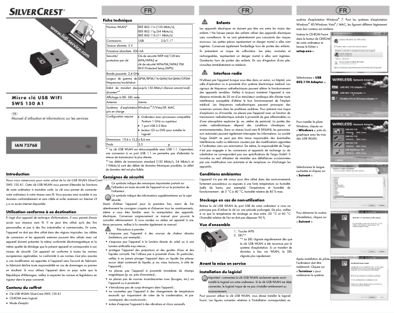 Image de la première page du manuel de l'appareil SWS 150 A1