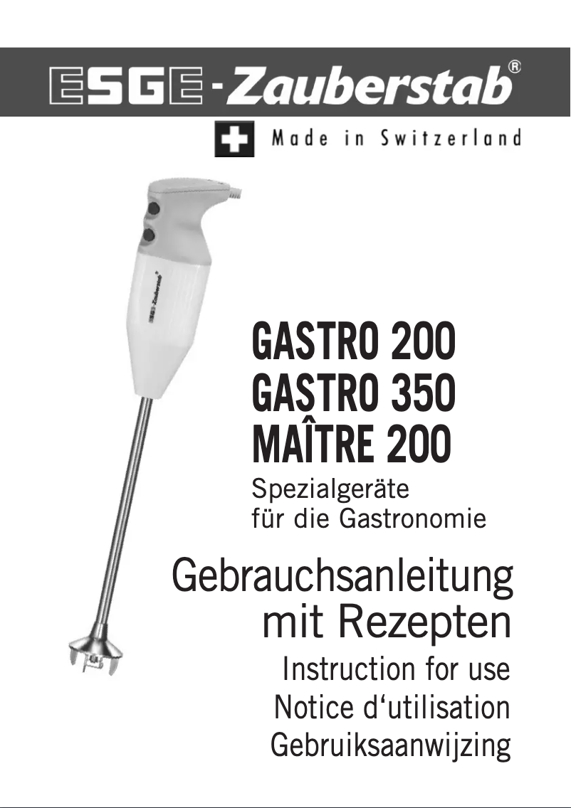 Page n°1 - Manuel utilisateur Unold G 200 Gastro