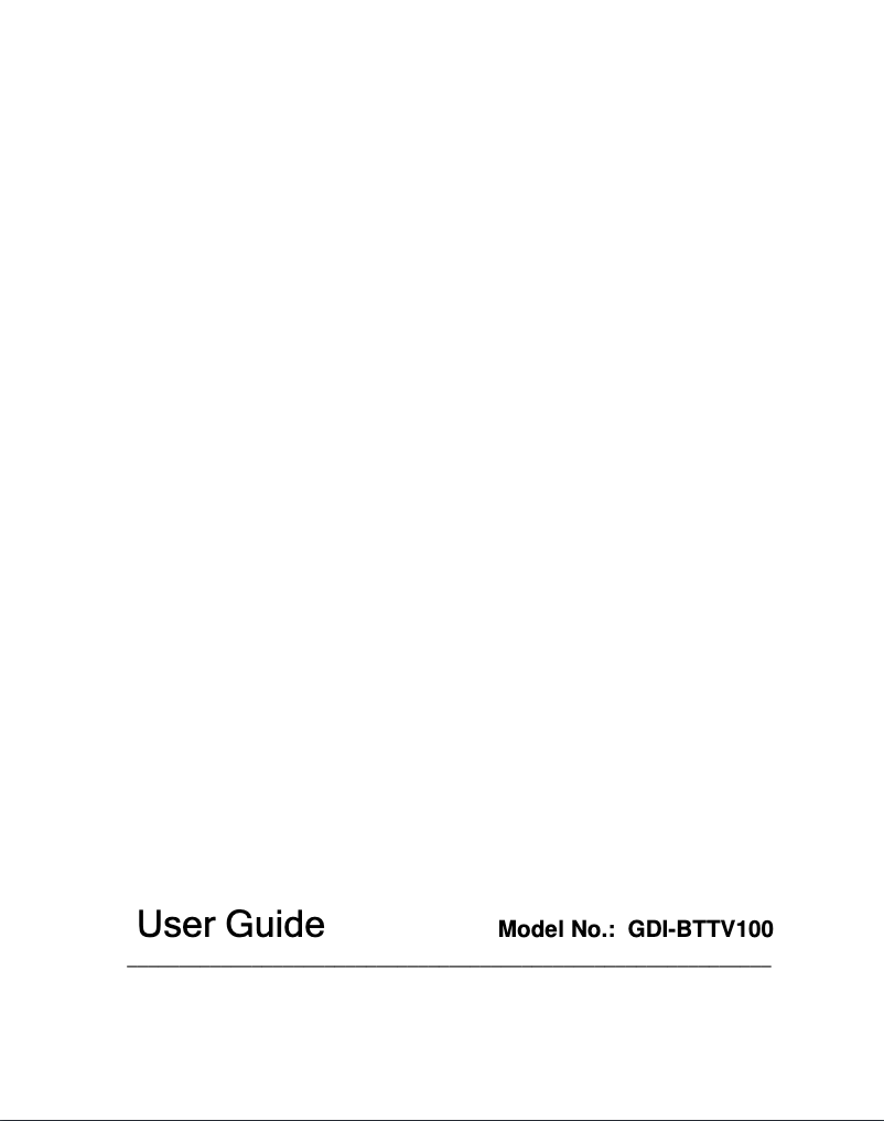 Page n°1 - Manuel utilisateur Grace Digital Audio GDI-BTTV100