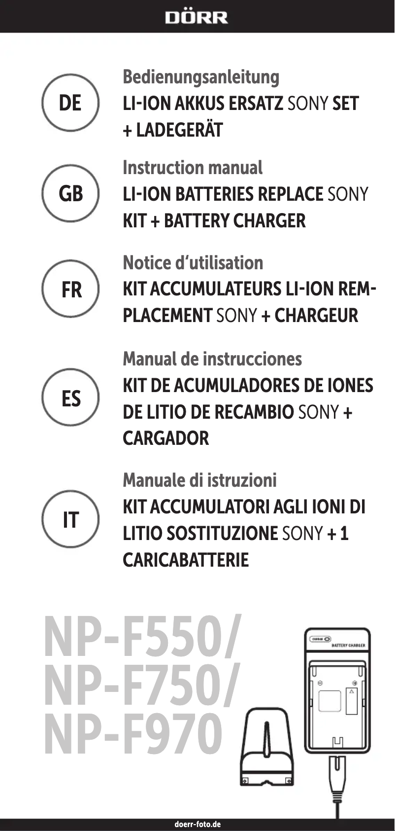 Page n°1 - Manuel utilisateur Dörr NP-F550