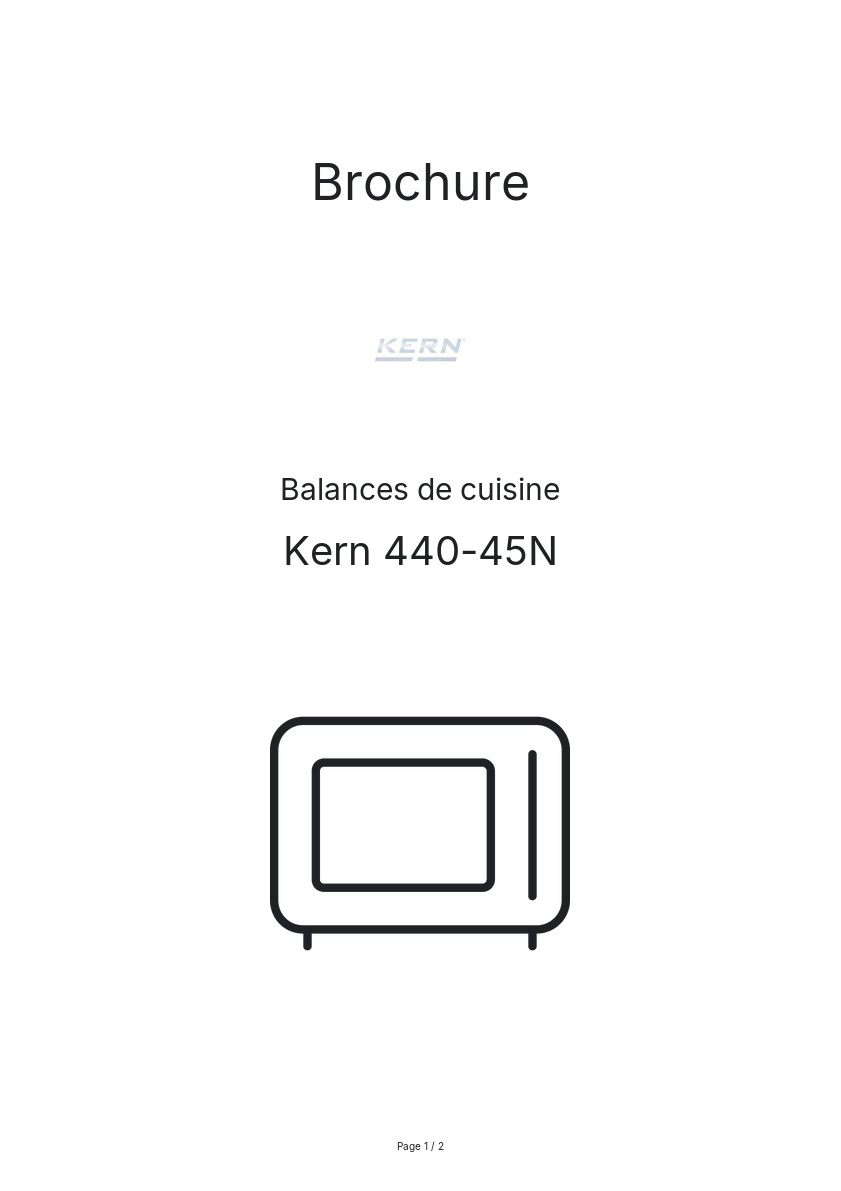 Page n°1 - Brochure Kern 440-45N