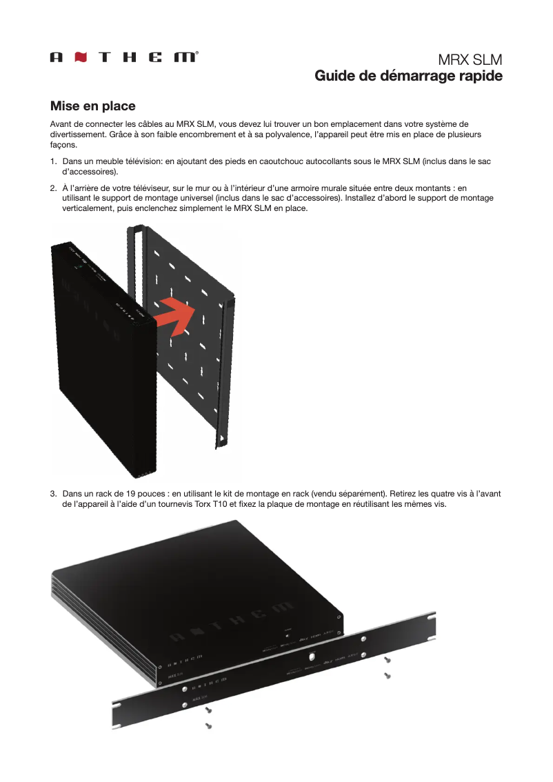 Image de la première page du manuel de l'appareil MRX SLM