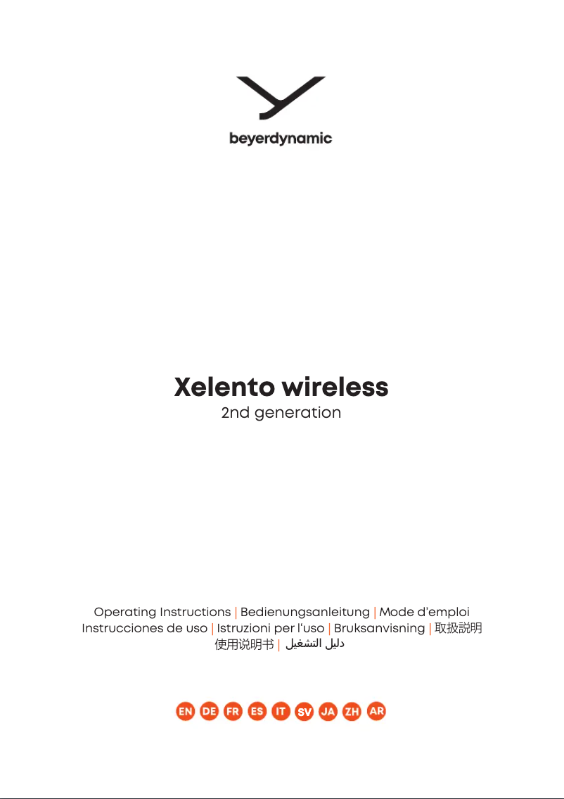 Page n°1 - Manuel utilisateur Beyerdynamic Xelento wireless 2nd generation