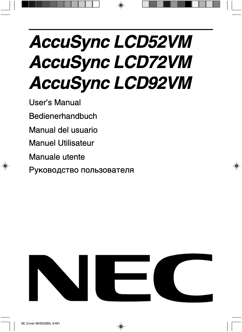 Image de la première page du manuel de l'appareil AccuSync LCD72VM