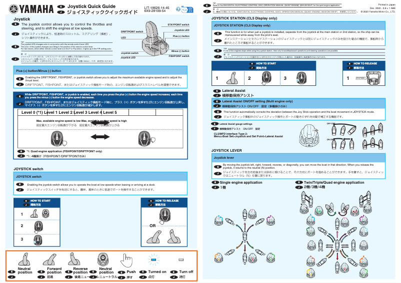 Page 1 de la notice Manuel utilisateur Yamaha JOYSTICK (2023)
