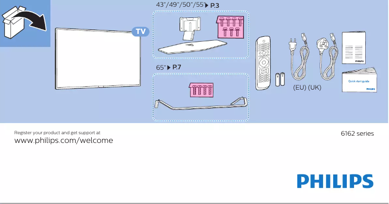 Página 1 del manual Guía de inicio rápido Philips 6000 series 49PUT6162