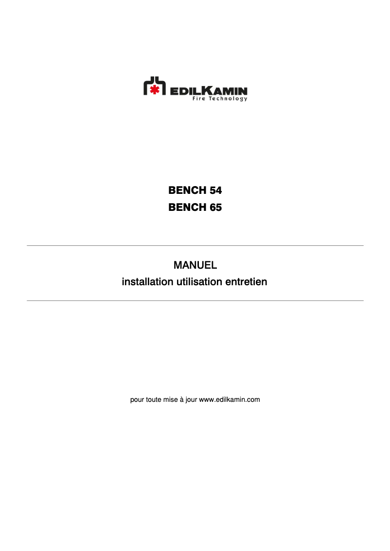 Página 1 del manual Manual de usuario Edilkamin BENCH 54