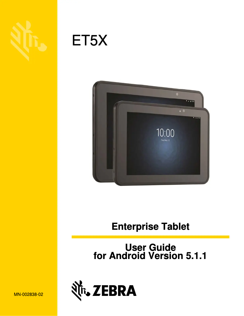 Page 1 of the manual User Manual Zebra ET55