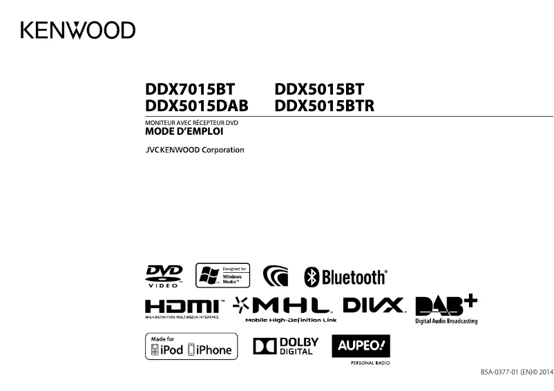Page n°1 - Manuel utilisateur Kenwood DDX5015BTR