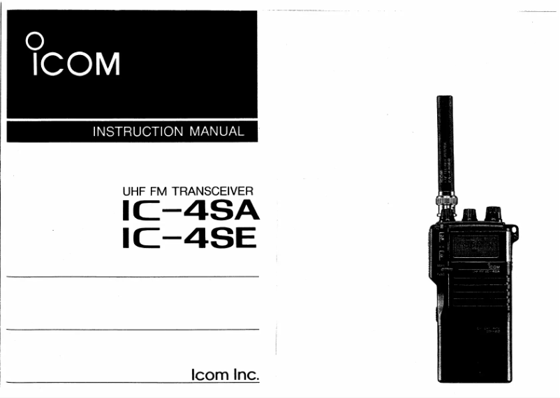 Page n°1 - Manuel utilisateur ICOM IC-4SA