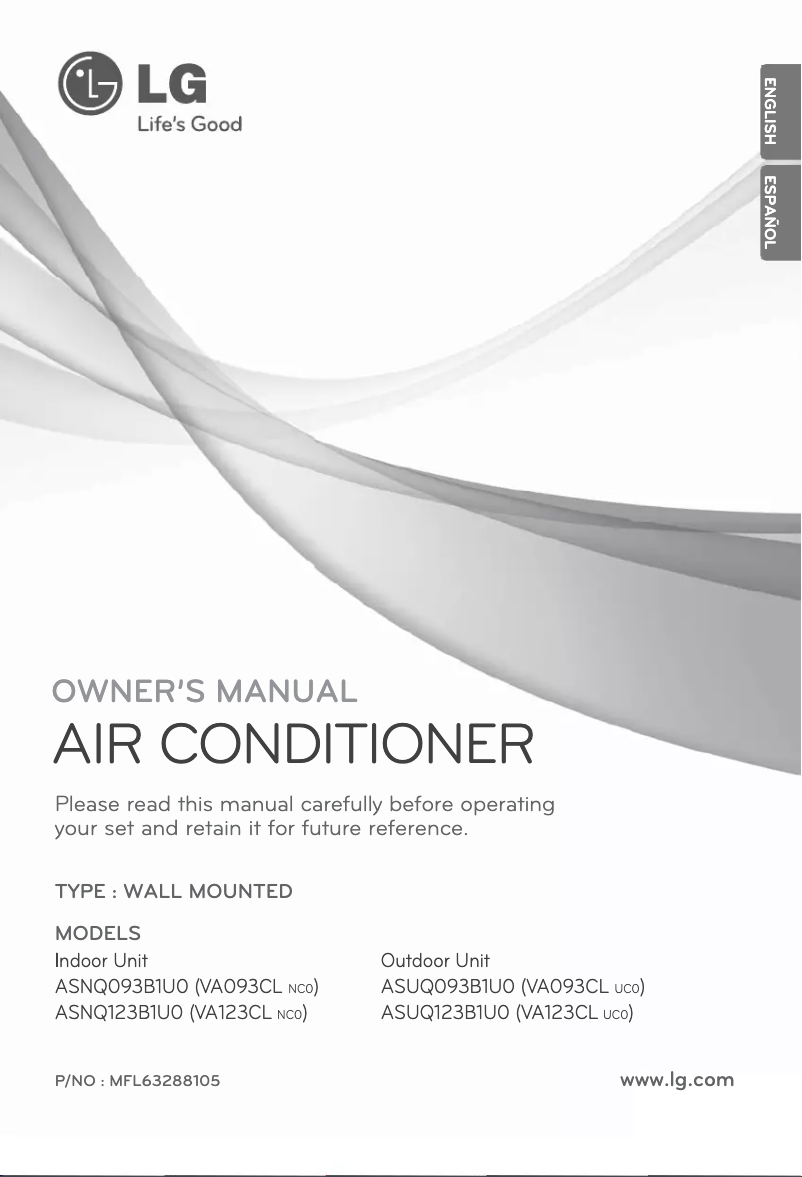 Page 1 de la notice Manuel utilisateur LG VA093CL