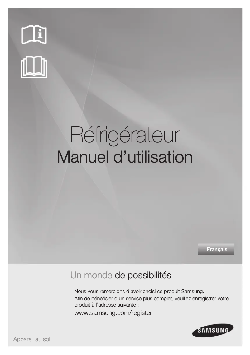 Page 1 de la notice Manuel utilisateur Samsung RT55KSRSW