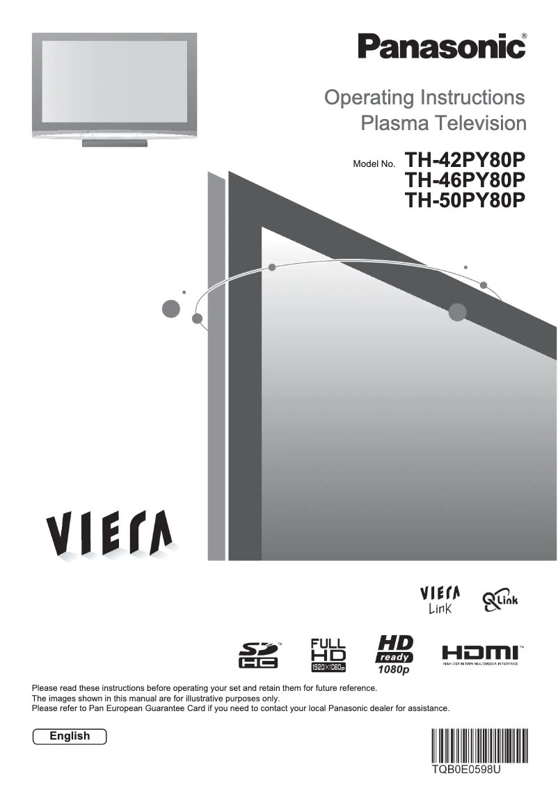 Page n°1 - Manuel utilisateur Panasonic TH-46PY80P