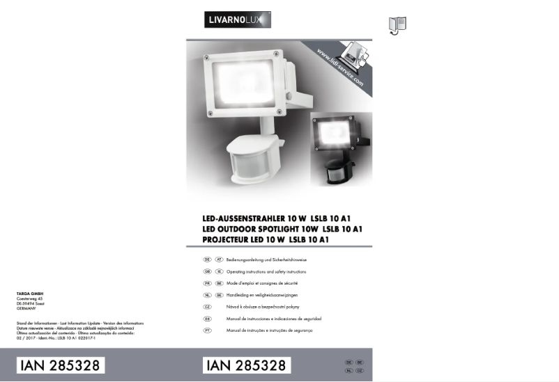 Page n°1 - Manuel utilisateur Livarno Lux LSLB 10 A1