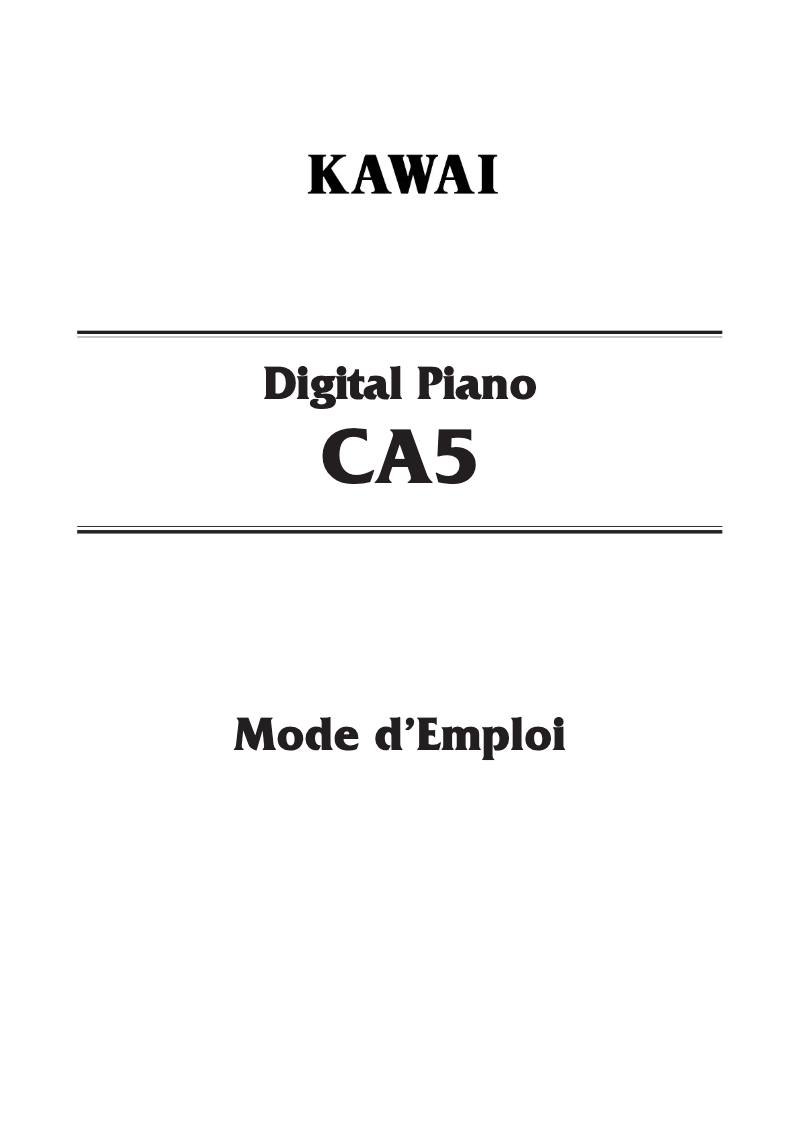 Page 1 de la notice Manuel utilisateur Kawai CA5