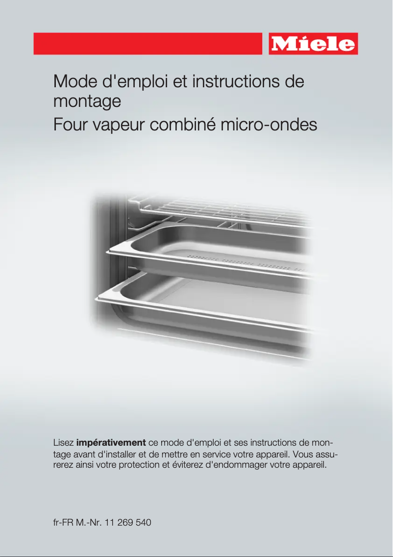 Page 1 de la notice Manuel utilisateur Miele DGM 7440