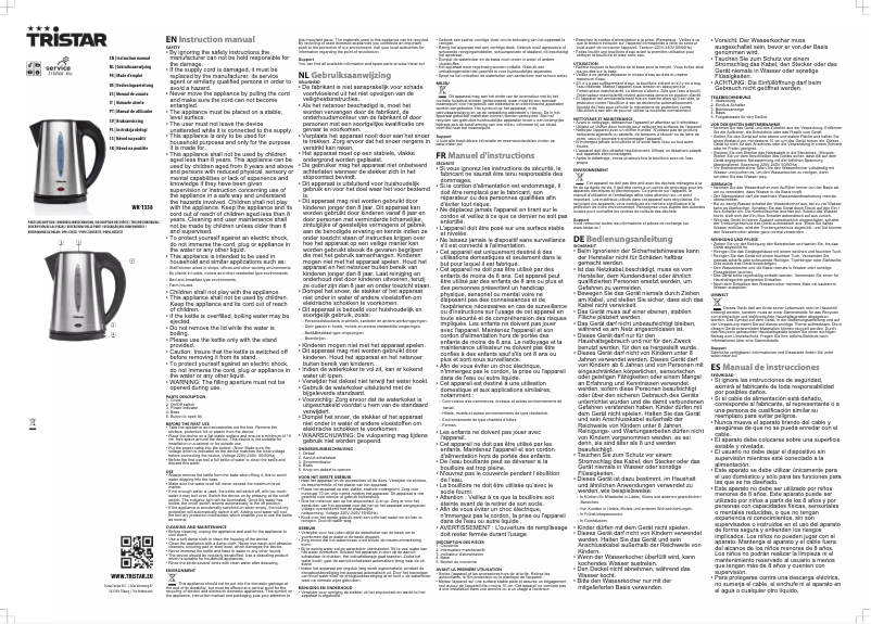 Page 1 de la notice Manuel utilisateur TriStar WK-1338