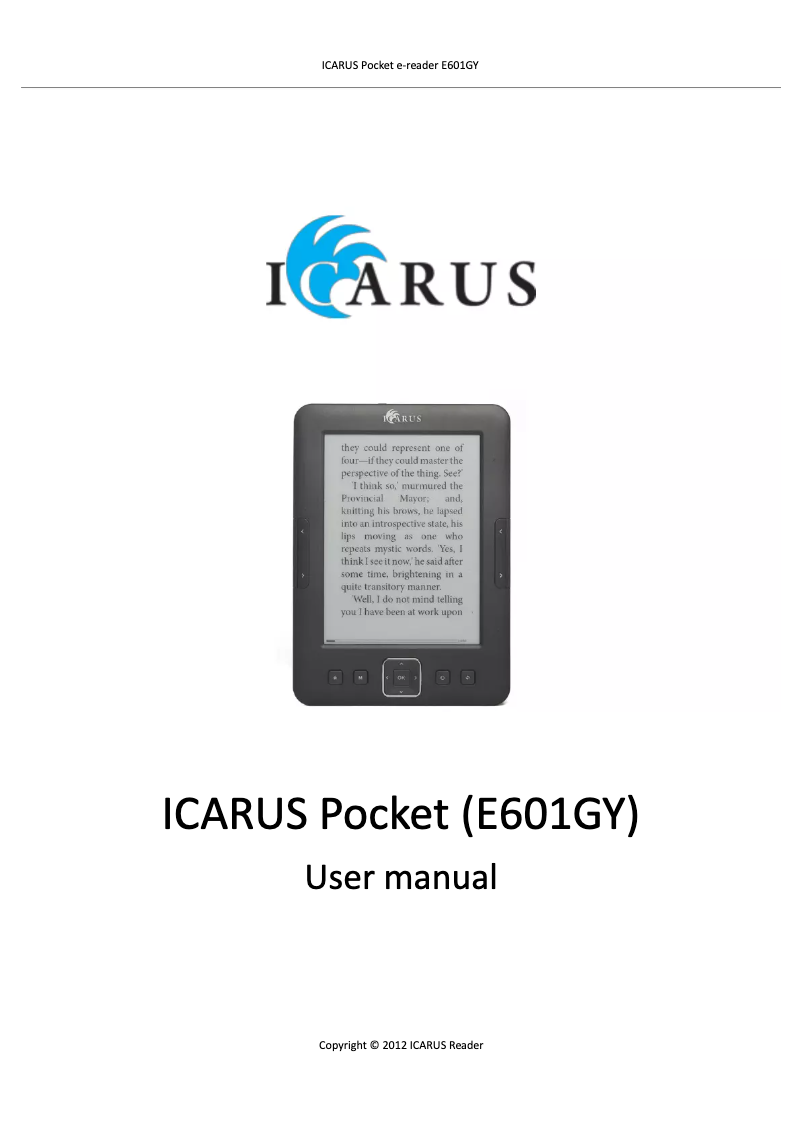 Página 1 del manual Manual de usuario Icarus Pocket E601GY