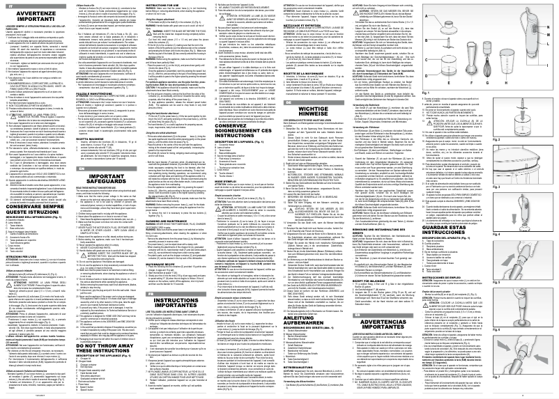 Page 1 de la notice Manuel utilisateur Ariete Pimmy 400