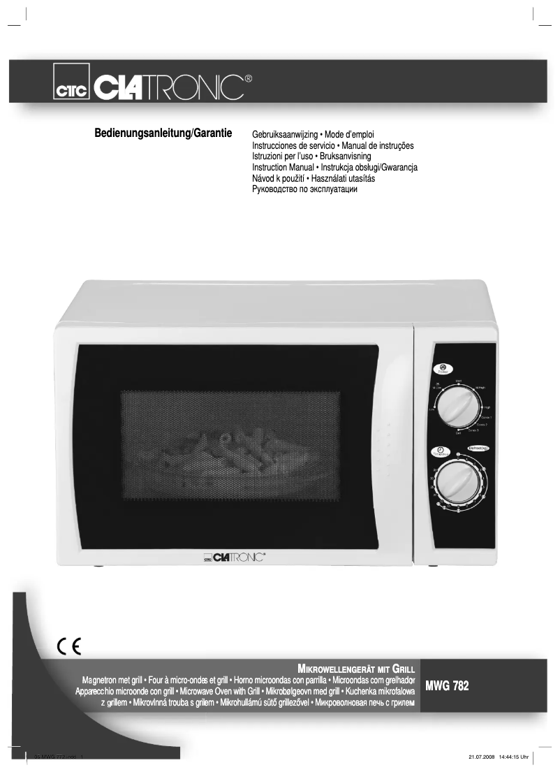 Página 1 del manual Manual de usuario Clatronic MWG 782