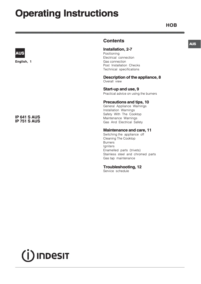 Image de la première page du manuel de l'appareil IP 641 S (IX) AUS