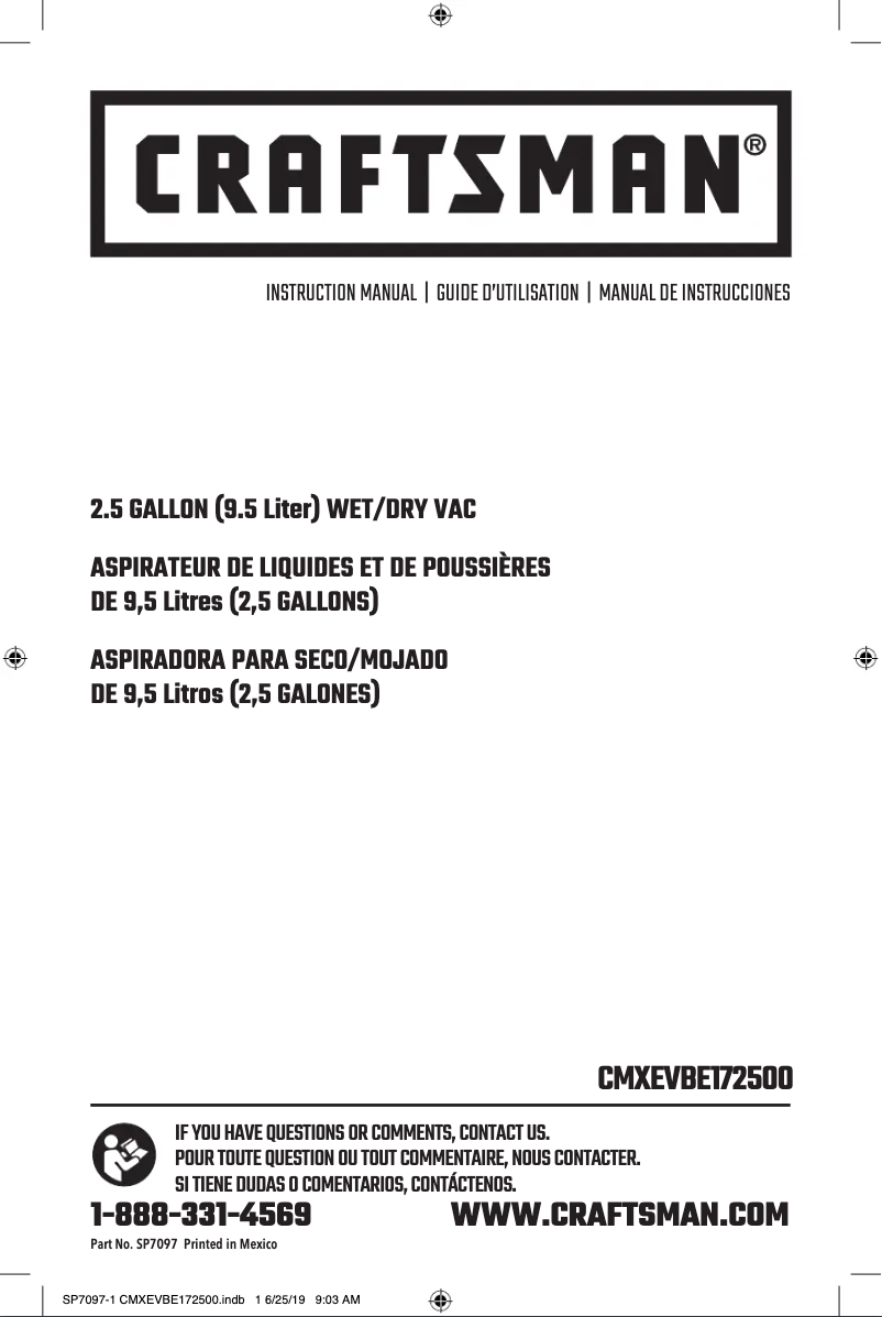 Página 1 del manual Manual de usuario Craftsman CMXEVBE17250